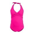 thumbnail image 5 of Xudanell Maternity One Piece Swimwear Front Cross Pregnancy V Neck Sexy Swimsuit Bathing Suit Maternity Bikini Sexy&nbsp;Bathing&nbsp;Suit (Pink,L), 5 of 7
