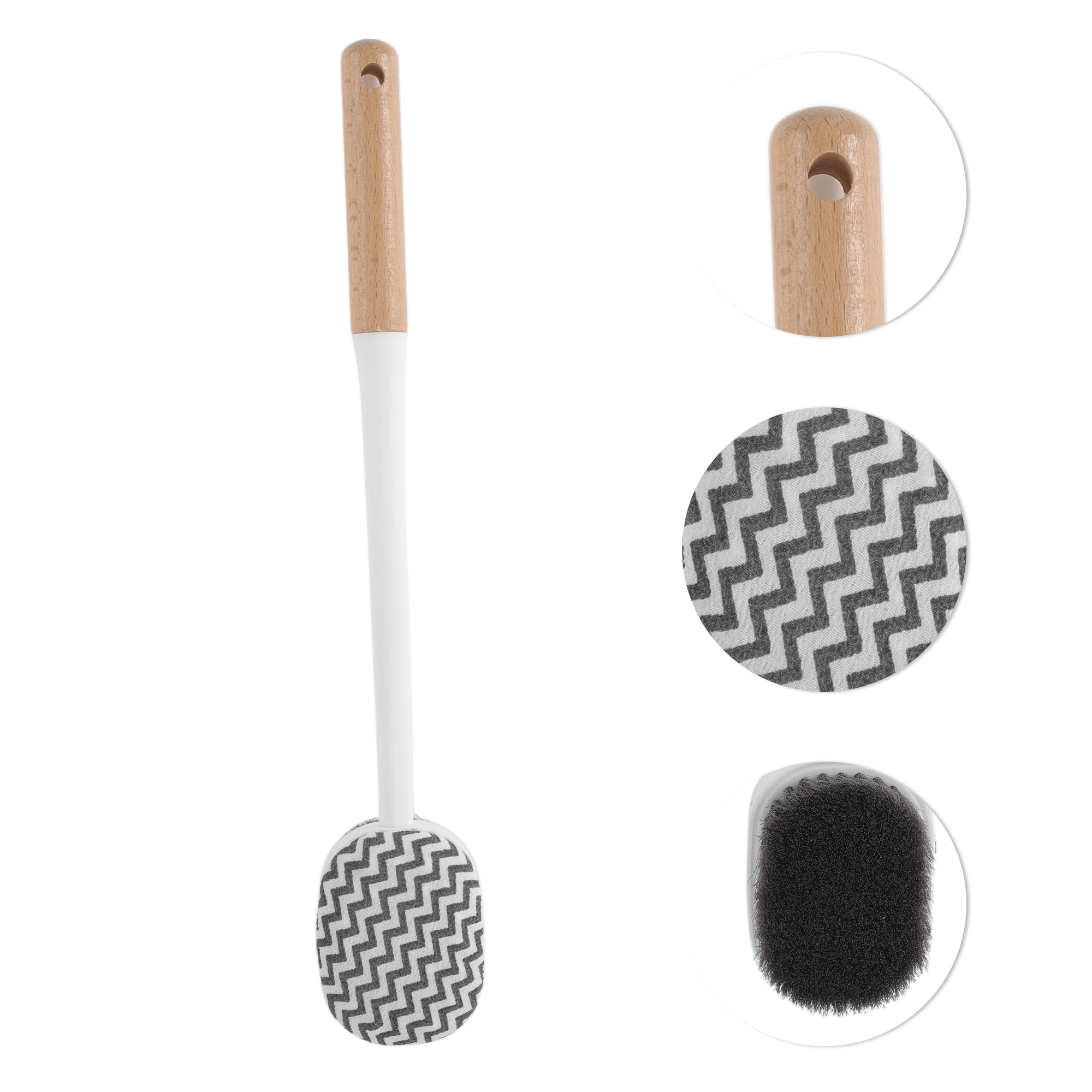 Unique Bargains Double Sided Bristle Beech Bath Brush 1 Pc Double Sided Velvet Beech