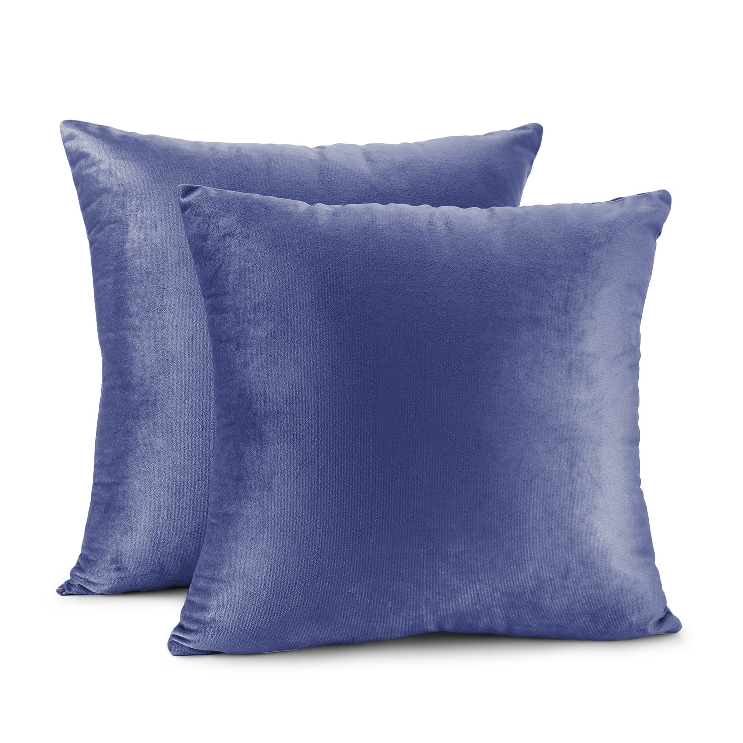 Clara Clark Plush Solid Decorative Microfiber Square Throw Pillow Cover with Throw Pillow Insert for Couch, Calm Blue, 24"x24"", 4 Piece Decorative Soft Throw Pillow Set