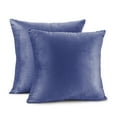 thumbnail image 2 of Clara Clark Plush Solid Decorative Microfiber Square Throw Pillow Cover with Throw Pillow Insert for Couch, Calm Blue, 20"x20"", 4 Piece Decorative Soft Throw Pillow Set, 2 of 8