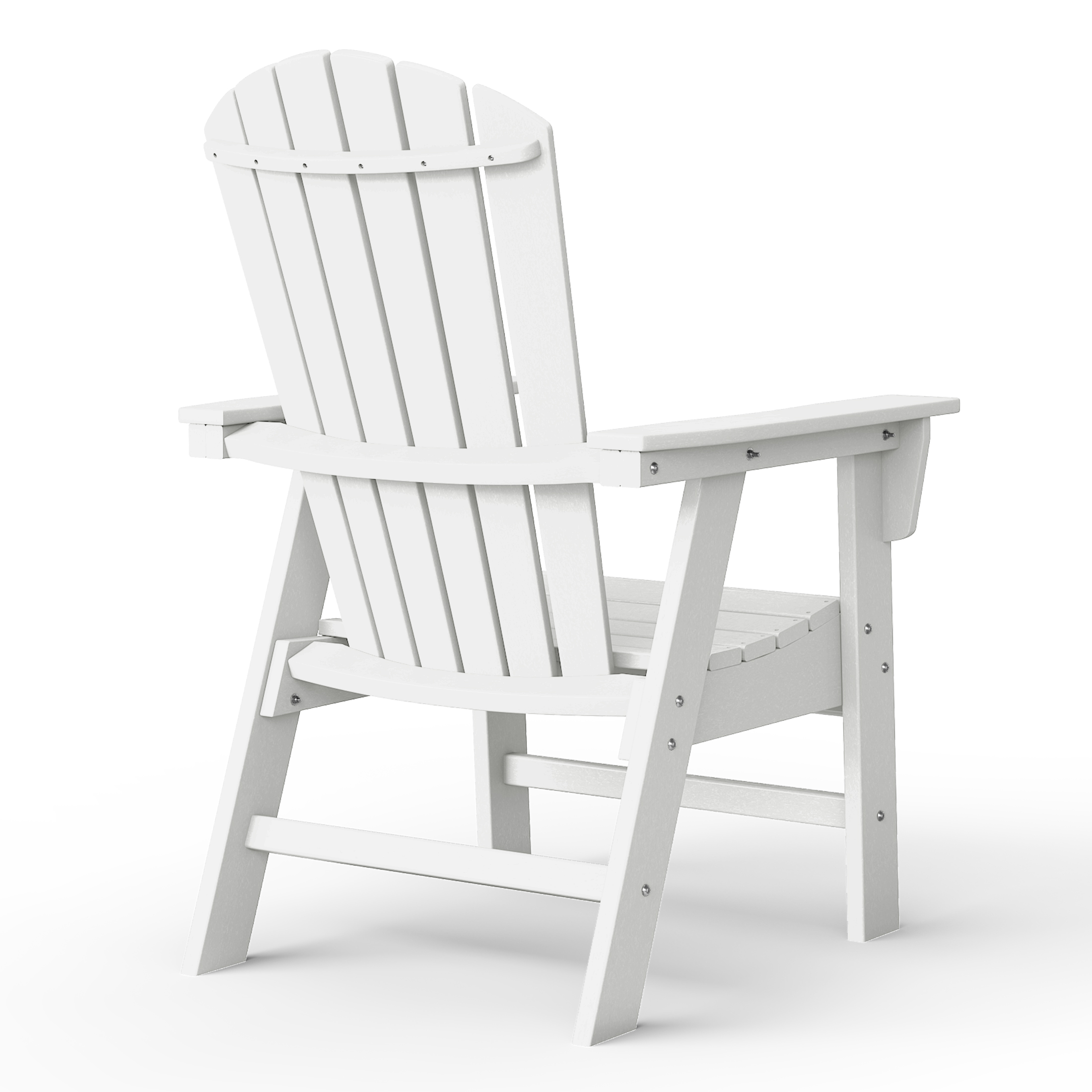 WestinTrends Dylan Outdoor Dining Chair – All-Weather Poly Lumber Adirondack Patio Chair, High Back, 330 lb Capacity, White