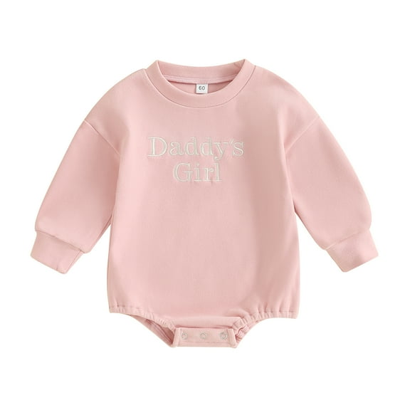 Bagilaanoe Newborn Baby Girl Boys Oversized Romper Sweatshirt Long Sleeve Bodysuits Letter Embroidered Pullover 3M 6M 12M 18M Infant Casual Tee Tops