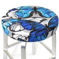 thumbnail image 3 of Disketp Blue and White Butterflies Funda Redonda para Taburete, Funda de Cojín para Silla de Bar Suave y Elástica-12 inch, 3 of 7
