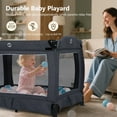 thumbnail image 5 of LINLUX Pack  and Play w/ Bassinet & Changing Table, Baby Playard for Toddler, Newborn Crib Baby Bed,Dark Gray, 5 of 7