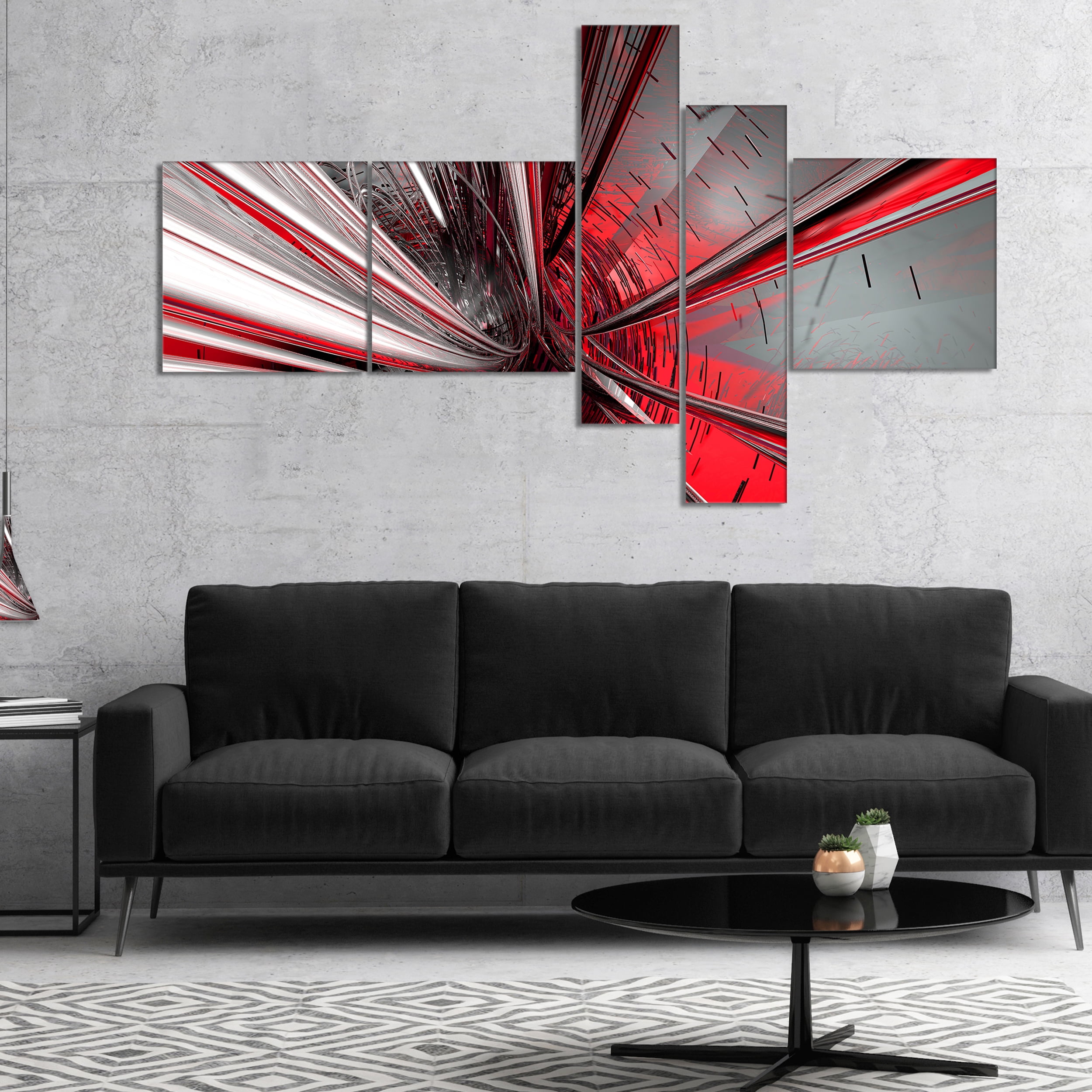 Designart 'Fractal 3D Deep into Middle ' Abstract Canvas Art Print