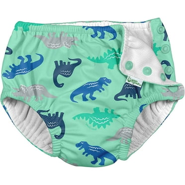 i Play Boys Reusable Absorbent Baby Swim Diapers Navy Fish Geo 6 Months