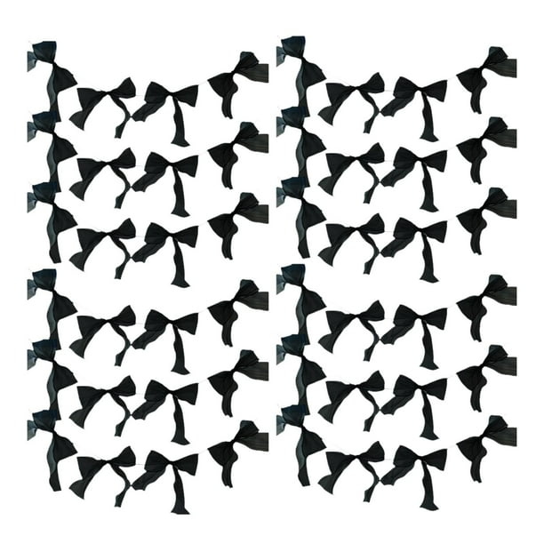 12 piezas de guirnalda de lazos, pancarta colgante, pancarta de lazo, decoración de fiesta, decoraciones de fiesta con lazos Negro