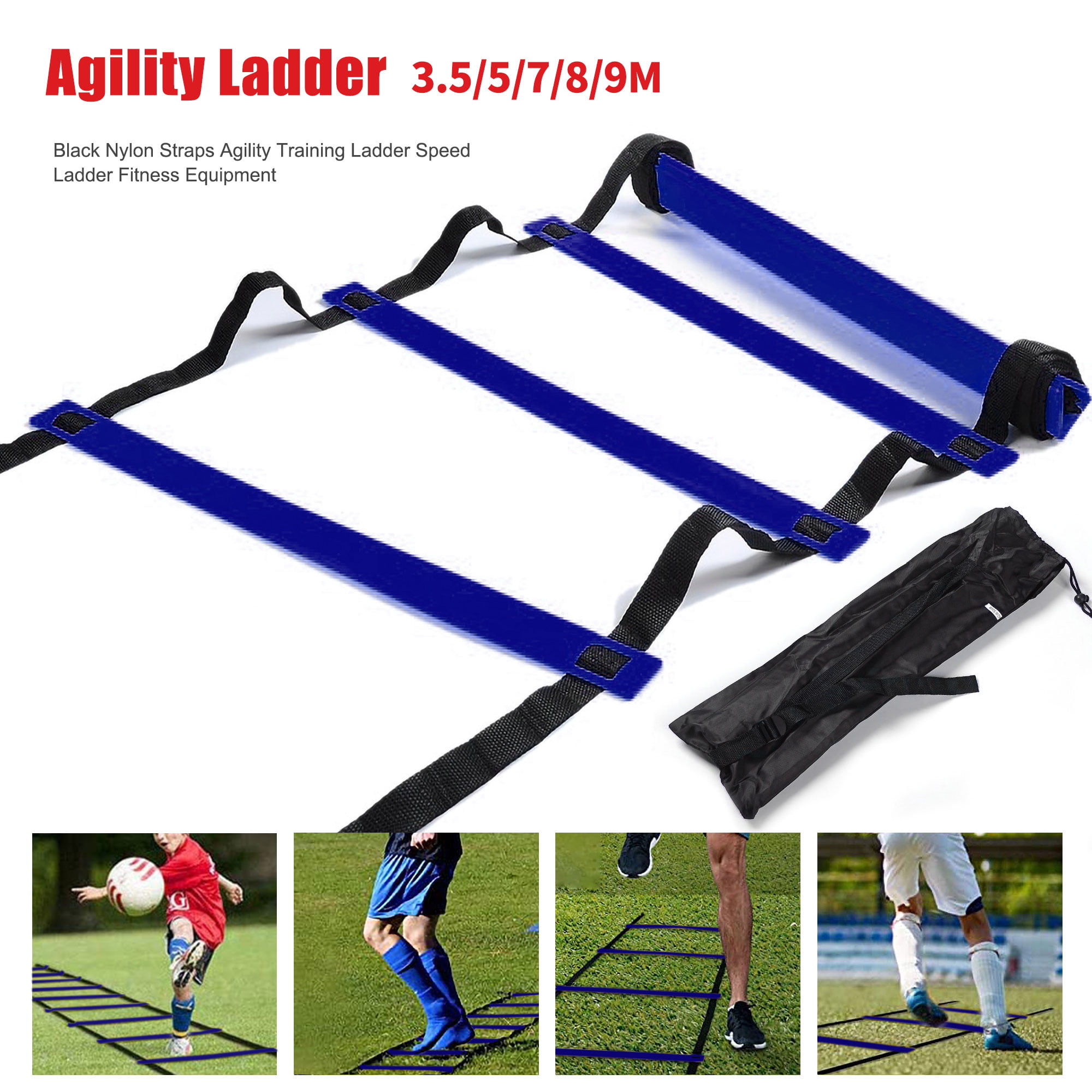 6 Rungs Speed Training Ladder Agility Footwork Football Workout w/Carry Bag 3M 