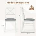 thumbnail image 3 of Gymax Dining Chairs Set of 2 Upholstered Kitchen Side Chairs w/ Rubber Wood Frame White & Grey, 3 of 9