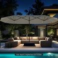 thumbnail image 4 of Costway 15.5 FT Extra-Large Patio Umbrella with LED Solar Lights & 12 Heavy-Duty Ribs Gray, 4 of 10