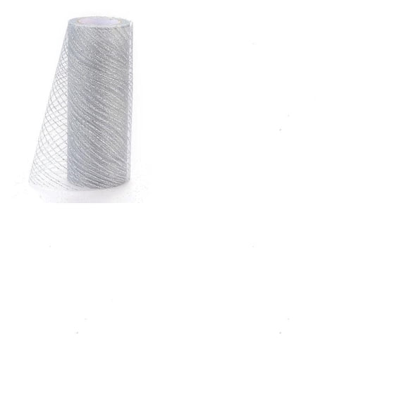 1 Roll Glitter Deco Mesh Ribbons Tulle Fabric for Wedding Party Decoration Skirts Decoration Making Silver 5.9 inch(15cm) 10yards/roll