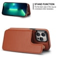 thumbnail image 6 of Allytech 2 in 1 Detachable Wallet Case for iPhone 13 Pro with Card Holder, [Large Capacity] PU Leather Magnetic Snap Kickstand Case Support Wireless Charging, Shockproof Anti-Drop Case, Brown, 6 of 9