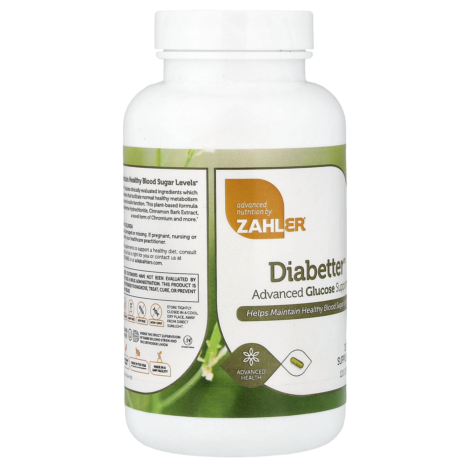 Zahler Diabetter – Advanced Glucose Support Supplement with Berberine HCl, Cinnamon, Chromium – Blood Sugar Support Supplement – Kosher Non-GMO Gluten Free Sugar Control Supplements (120 Capsules)