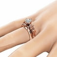 thumbnail image 4 of ZTTD New Women Silver & Rose Gold Filed White Wedding Engagement Floral Ring Set A, 4 of 4