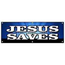 72" JESUS SAVES BANNER SIGN church religious pastor bible christian message