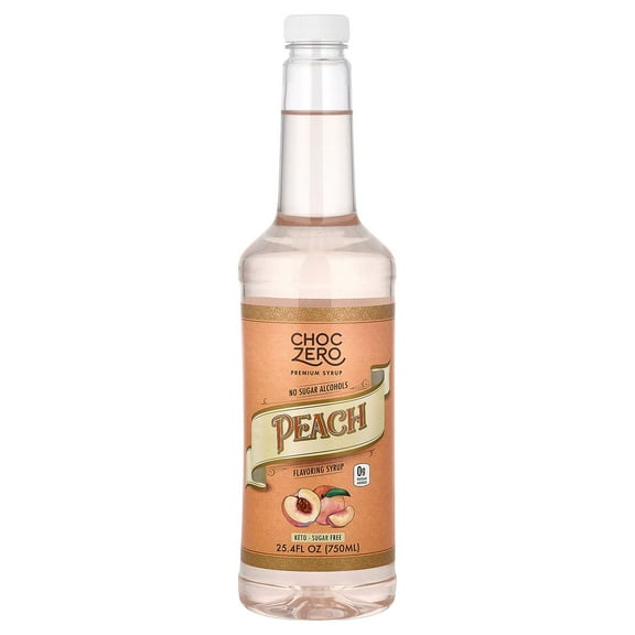 ChocZero Premium Syrup, Peach, Sugar Free, 25.4 fl oz (750 ml)
