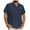 63#Navy, variant on JXMVOJ 2025 Fashion Mens Cotton Linen Stripe Print Shirts Short Sleeve Summer Blouse Regular Fit Beachwear Lightweight Hawaiian Basic Tee Shirts With Pockets Dressy Smart Workwear