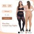 thumbnail image 4 of Manzi 2 Pairs Plus Size Opaque Tights for Women 70D Run Resistant Control Top Pantyhose, 4 of 7