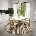 thumbnail image 2 of Bravado Indoor/Outdoor Brown Modern Color Block 8' Round Non-Skid Area Rug, 2 of 8