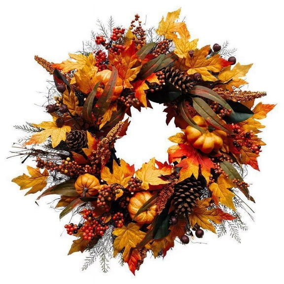FALL WREATH UNLIT 24"(Pack of 4)