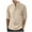 Khaki, variant on Stamzod Men's Clothing Spring & Fall Solid Color Stand Collar Work Shirts Loungewear Daily Casual Loose Long Sleeve Shirts for Men Black L