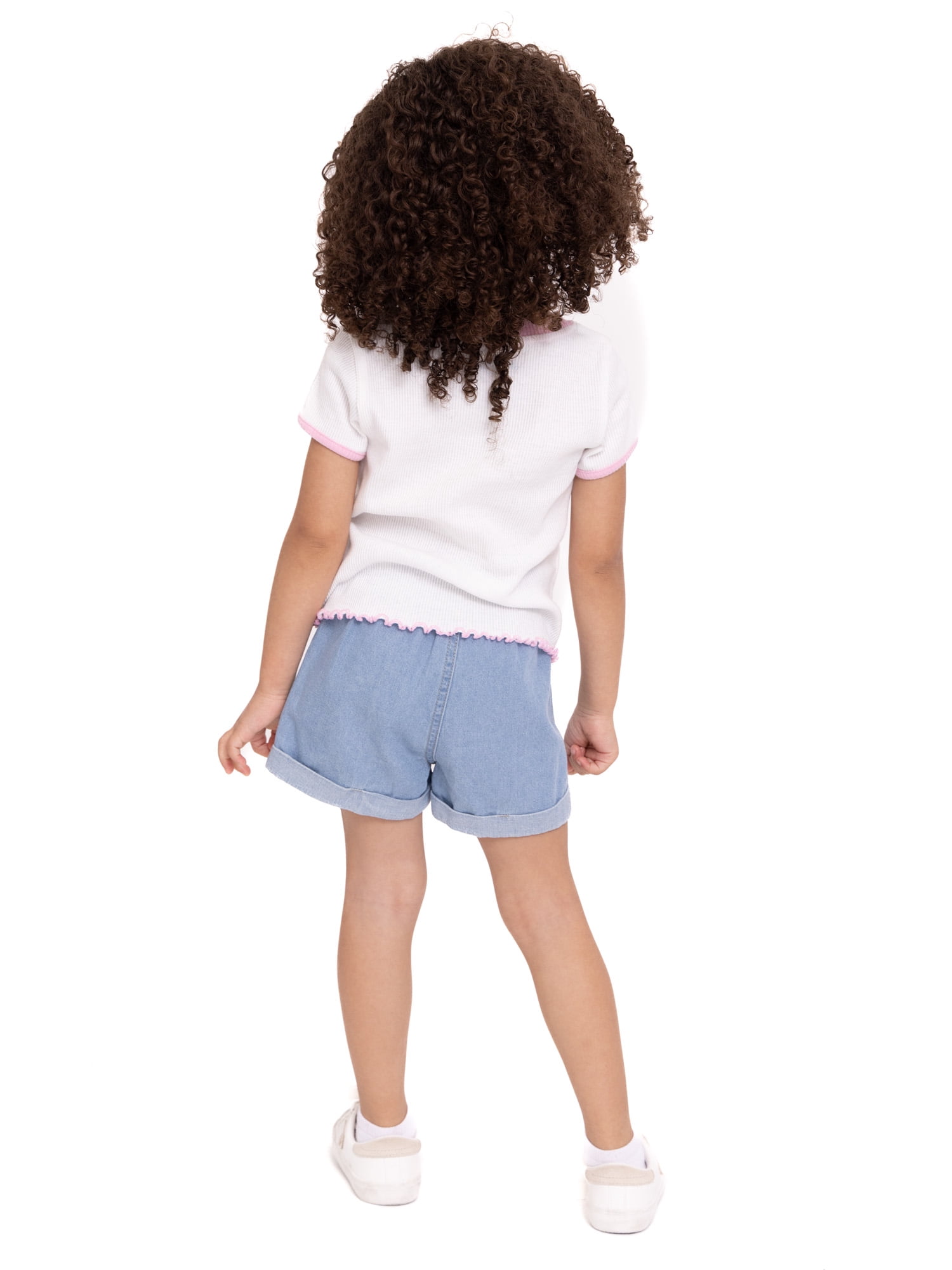 Disney Mickey & Friends Toddler Girls Top and Denim Shorts Outfit Set, 2-Piece, Sizes 12M-5T