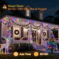 thumbnail image 6 of 2 Pack RGB Color Changing LED Icicle Lights For Outside House With 42-Key Remote,26FT LEDs Hanging Twinkle Christmas String Lights For House Roof Halloween Xmas,43 Modes,Timer,Holiday Presets,IP54, 6 of 10