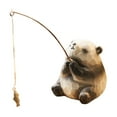 thumbnail image 2 of Bonita figura de pesca de resina en miniatura, escultura de recuerdo, diseño creativo. Panda, 2 of 9