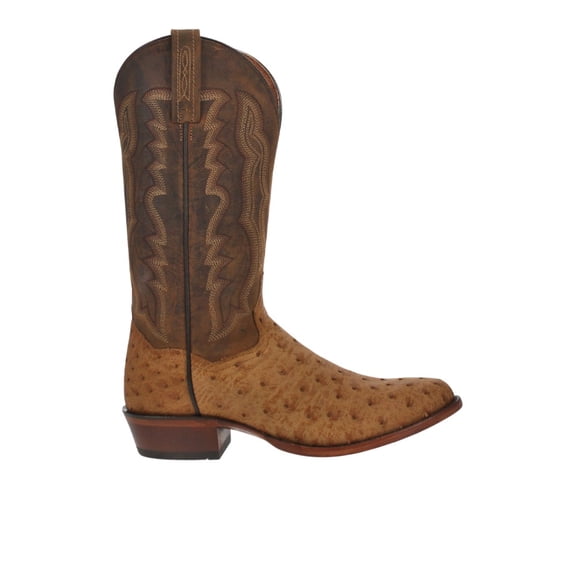 Dan Post Boots Mens Gehrig Ostrich Embroidered Pull On Round Toe Cowboy Mi