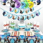 DMIGHT Mega Birthday Party Decorations,Video Game Party Supplies,172pcs Gaming Theme party favors, include Flatware Set,Plates,Table Cover, Cake Toppers, Balloons, Button Pins, Chocolate Sti