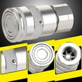 thumbnail image 5 of 1/2Inch NPT Hydraulic Coupler Skid Steer Flat Face Quick Connect Couplings with 2PCS Dust Cap, 5 of 9