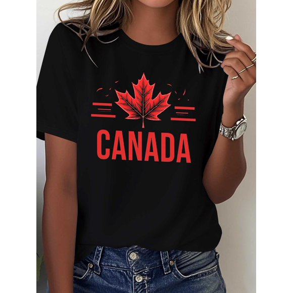 Feuille d'Érable Rouge Fierté du Canada T-Shirt Unisexe Respirant Mode Urbaine V976, jusqu'à la Taille 5TG