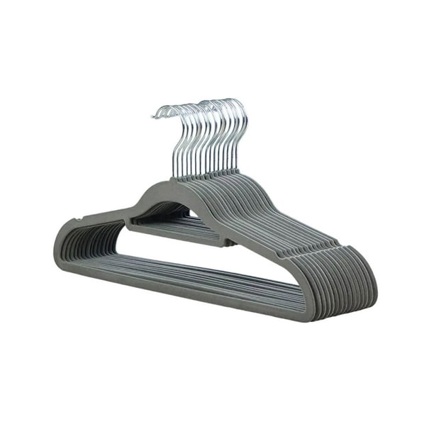 Ganchos para colgar (paquete de 10) perchas infantiles de terciopelo antideslizantes de 42 cm de largo y 23 cm de ancho, ahorra espacio.