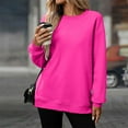 thumbnail image 6 of VISALY Pullover Crewneck Sweatshirt for Womens Plus Size Sweatshirts Casual Pullover Long Sleeve Shirts Soft Comfy Loose Fit Top Tunic Sweatshirts Lightweight Sweatshirt Hot Pink Xxl, 6 of 8