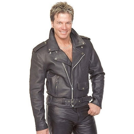Classic Leather Motorcycle Jacket for Men #M110EC