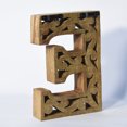 thumbnail image 3 of HANDMADE ECO-FRIENDLY "E" WOOD ALPHABET LETTER BLOCK FOR WALL MOUNT & TABLE TOP DÉCOR- , Natural-Gold Foil Color, Traditional Design, Letter Block For Study Room, Kids Room, Living Room, Hall, Offices, 3 of 5