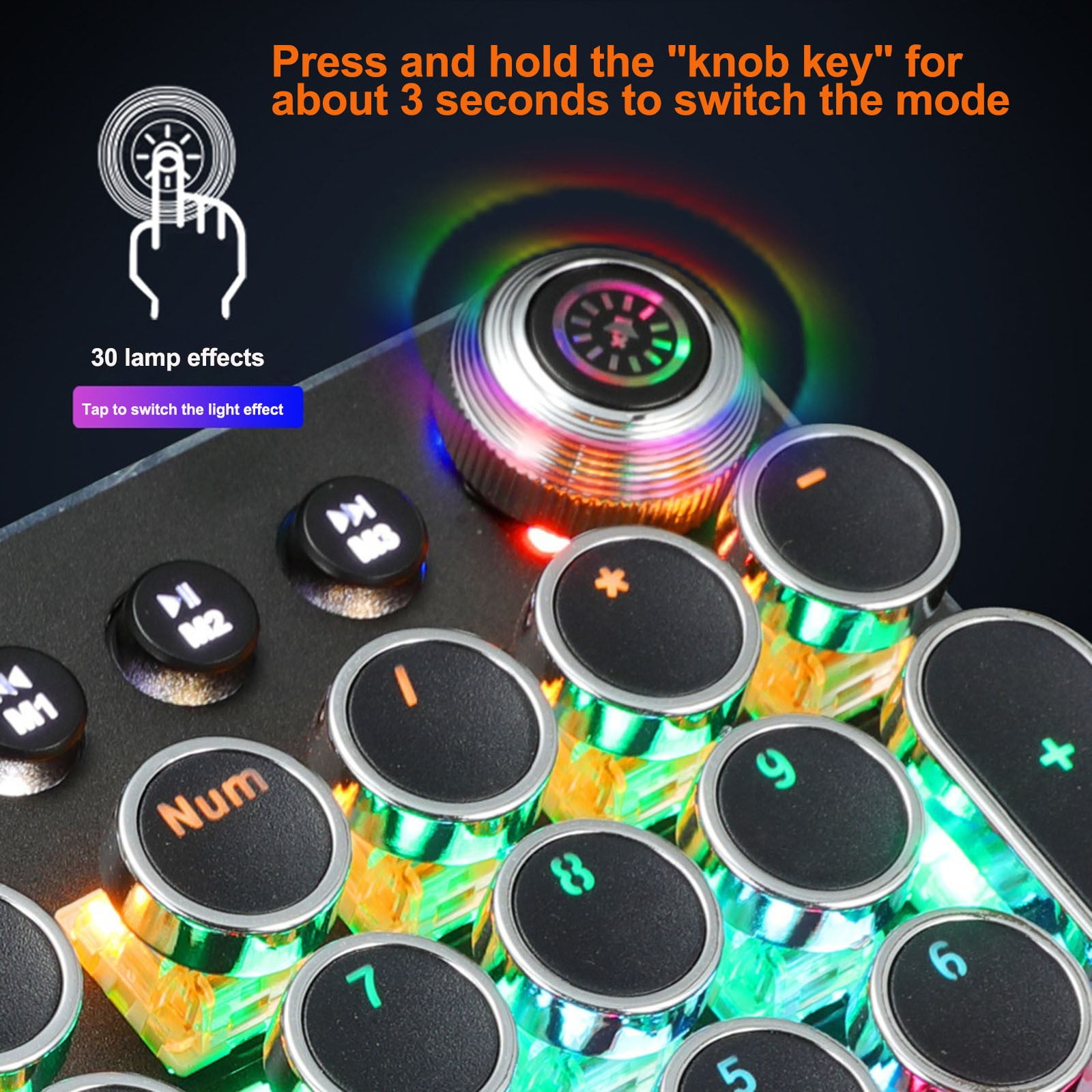 YZEGDCH Talet Keyboards Black Mechanical Steampunk Typewriter RGB Keyboard Cool Light Green