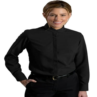 Edwards Garment Women's Banded Collar Long Sleeve Blouse, Style 5392