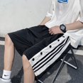 thumbnail image 3 of Pantalones cortos de baloncesto desgarrables para hombre con broches laterales, pantalones cortos posquirúrgicos de calentamiento completamente abiertos con bolsillos negro 3XL, 3 of 5
