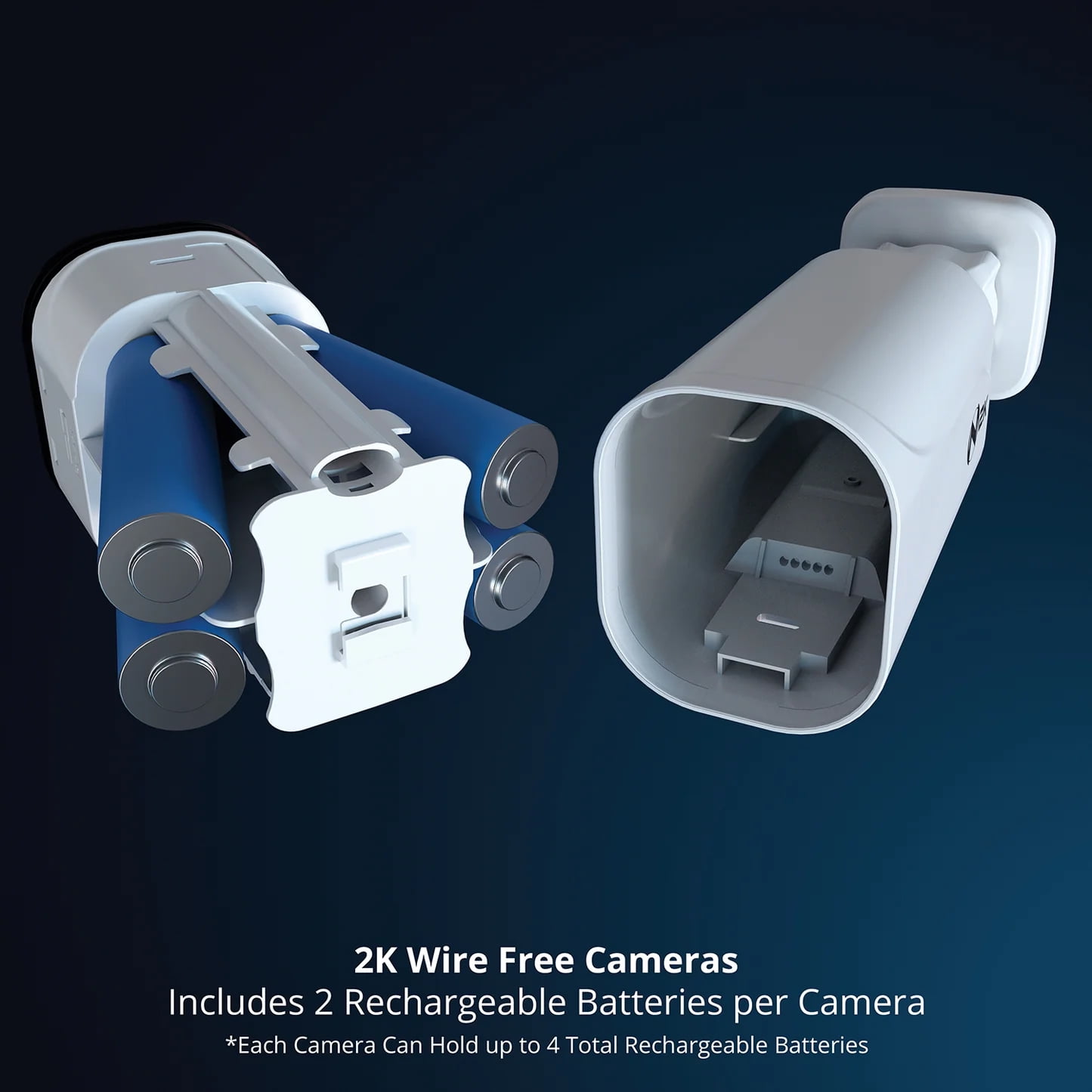 Night Owl Expandable Wi-Fi Security Hub with 64GB microSD Card and 4 Wire Free 2K Deterrence Cameras