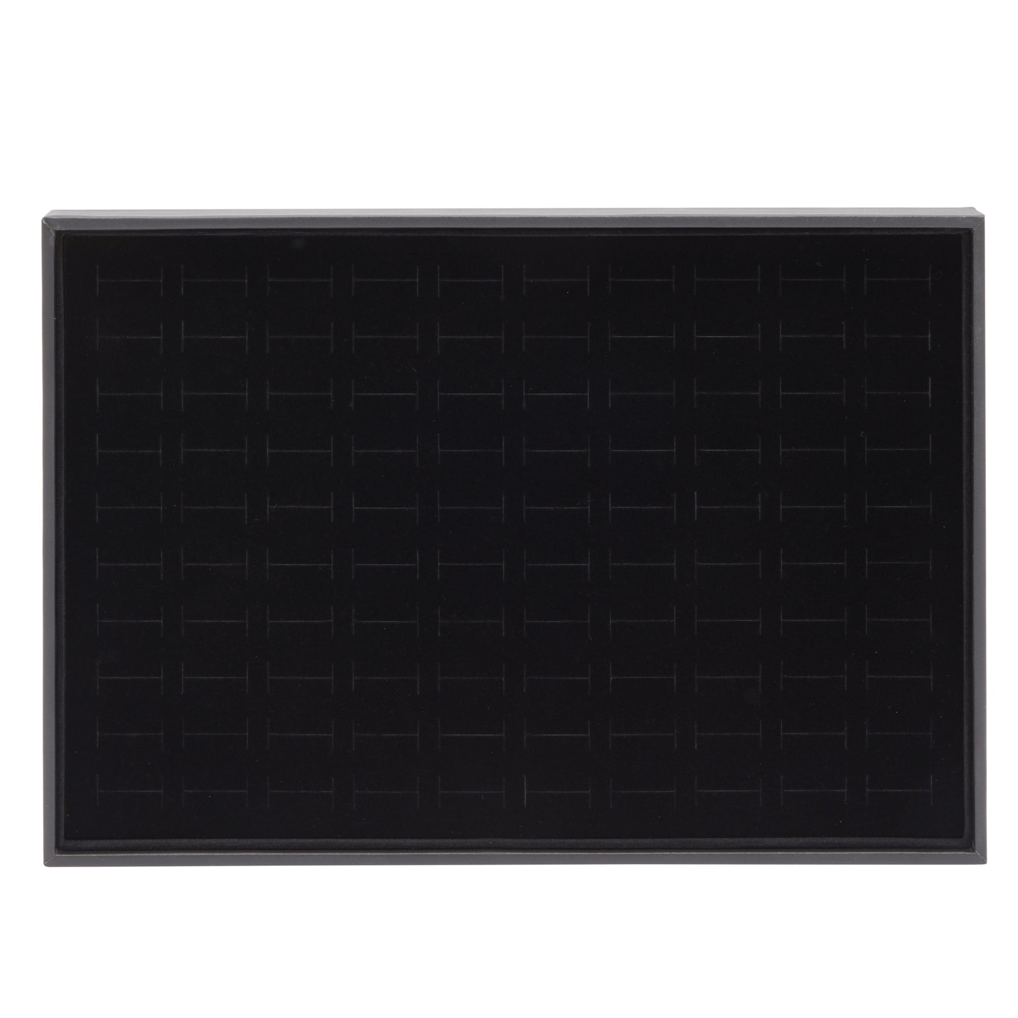 Juvale Ring Display Tray - Velvet Protection & Jewelry Display - Removable Pad & Earring Storage - Stackable Jewelry Trays & Glasses Holder for Nightstand - Pack of 2, 13.8 x 9.5 x 1.3 in, Black
