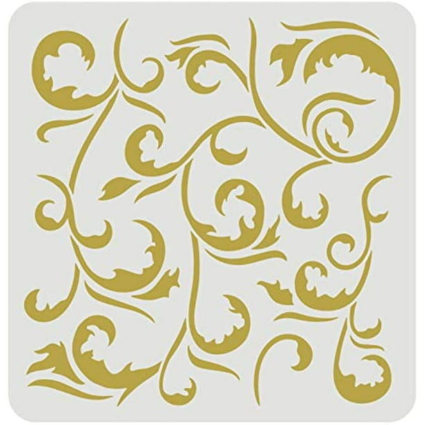 Victorian Vine Stencil 11.8x11.8inch Reusable Victorian Vine Pattern