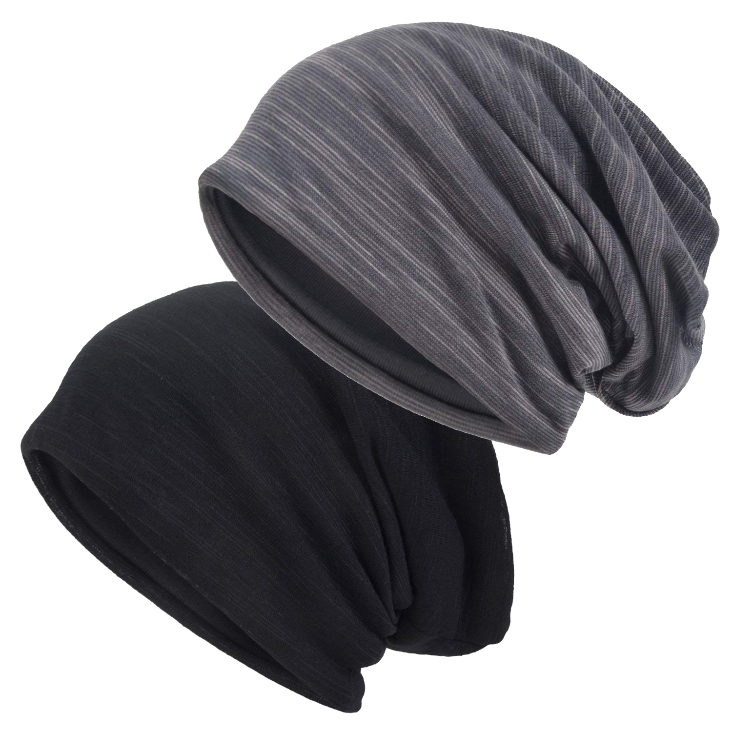 HEADSHION Slouchy Beanie Skull Cap, Lightweight Running Beanie Black