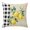 Yellow, variant on Throw Pillow Covers, Summer Lemons 24x24 Pillow Covers for Couch/Sofa/Bed, Vintage Botanical Fruit Branch Black Plaid Decorative Square Linen Cushion Pillowcase for Home Decor