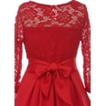 thumbnail image 4 of Little Girl Floral Lace Top Bow Flower Holiday Party Flower Girl Dress USA Red 2 JKS 2104 BNY Corner, 4 of 5