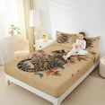 thumbnail image 4 of Manfei Bohemian Cat Full Size Sheets,Japanese Style Bed Sheets,Retro Rustic Flowers Sheet Sets For Men Women,Ultra Soft Home Decor,4-Piece, 4 of 7