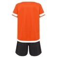 thumbnail image 4 of inlzdz Kids Boys Girls Soccer Uniform Football Basketball Training Outfits Short Sleeve T-Shirt and Orange 28, 4 of 5