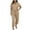 Khaki, variant on ABATAB Plus Size Jumpsuit for Women Short Sleeve Button down Rompers Cargo Outdoor Hiking Long Pants Jumpsuit with Pockets