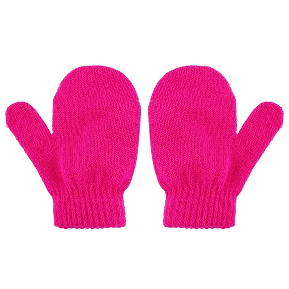 Visland 1 Pair Children Winter Gloves Soft Comfortable to Wear Good-looking Wide Application Lightweight Windproof Acrylic Full Finger Knit Gloves for Outdoor