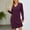 Purple, variant on Women's Cable Knit Sweater Dresses Womens Casual Long Sleeve V-Neck Twisted Flower Pullover Knitting Swing Mid Length Dresses